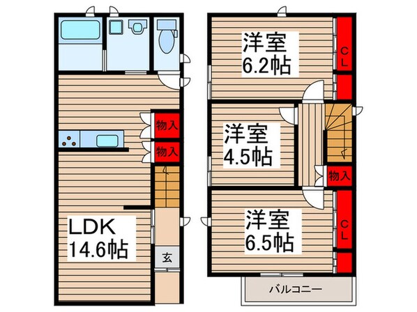 今羽駅前ドリームハウスＢ棟の物件間取画像